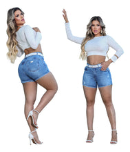 Carregar imagem no visualizador da galeria, Shorts Jeans Feminino Destroyed Levanta Bumbum Rasgado
